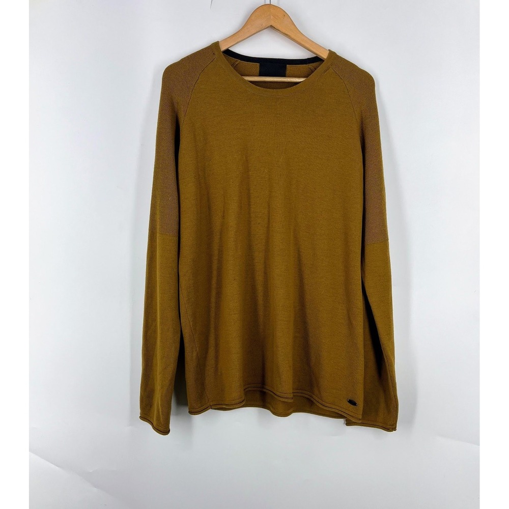 Alchemy Equipment Merino Wool Ochre Fine Knit Raglan Crew Neck Sweater Womens XL